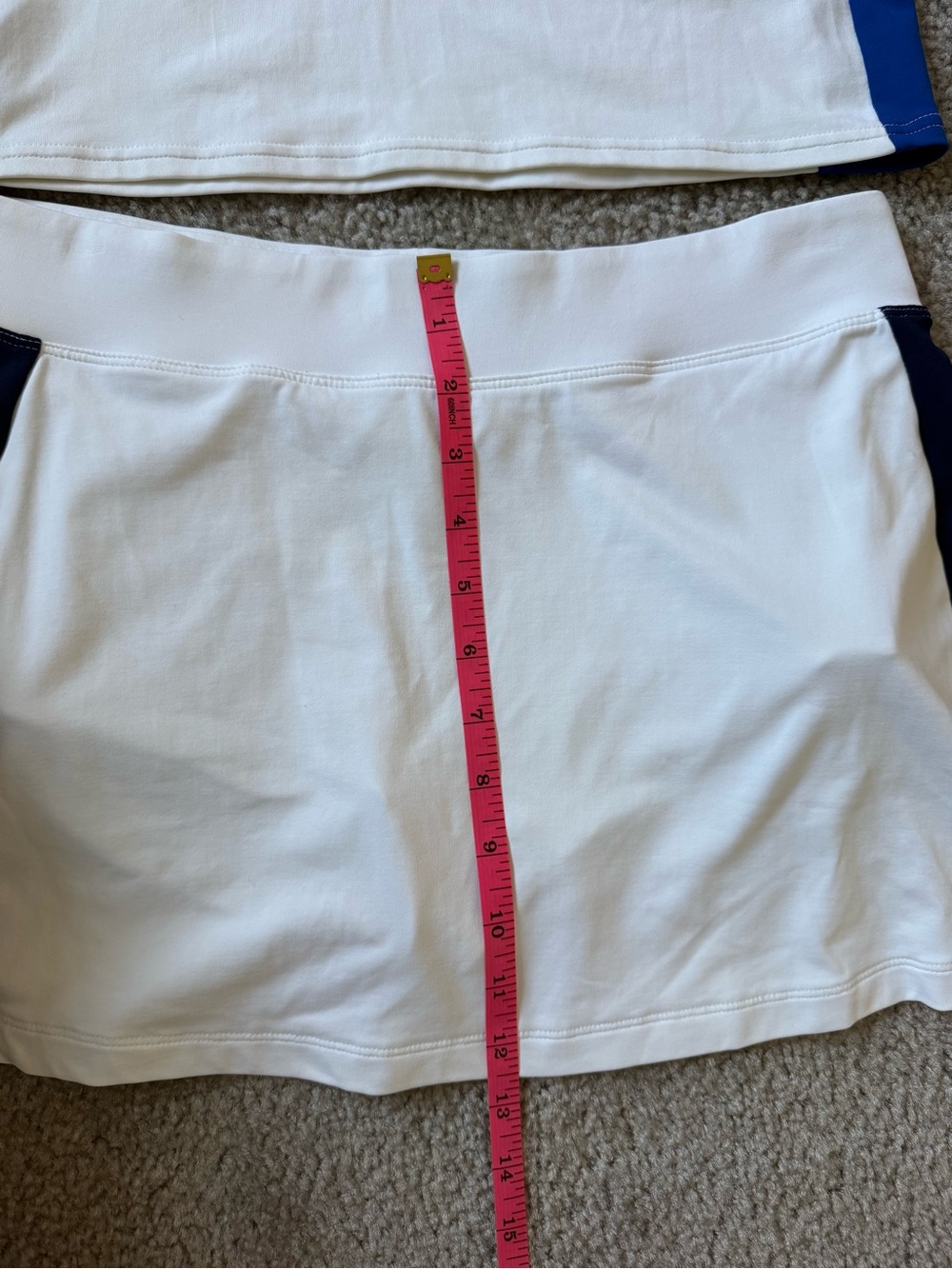Ralph Lauren White Tennis Zip Tank & Skirt with Navy and Yellow Trim size Small - Picture 11 of 12